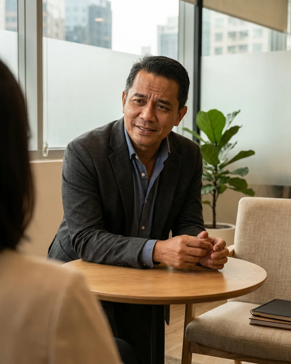 A fractional CHRO at work in a Kuala Lumpur business setting