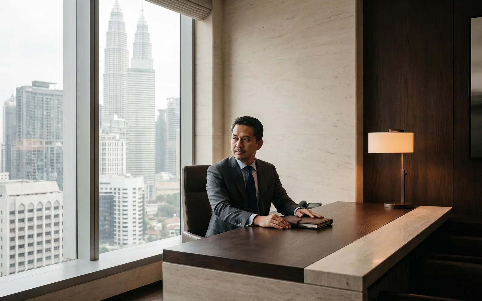 A senior executive at work in Kuala Lumpur